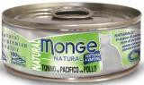 MONGE Natural Cat cans 80 гр Кусочки для кошек с желтоперым тунцом и курицей