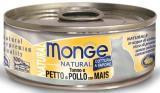 Monge Natural TUNA & CHICKEN with CORN консервы для кошек тунец/курица и кукуруза,80гр