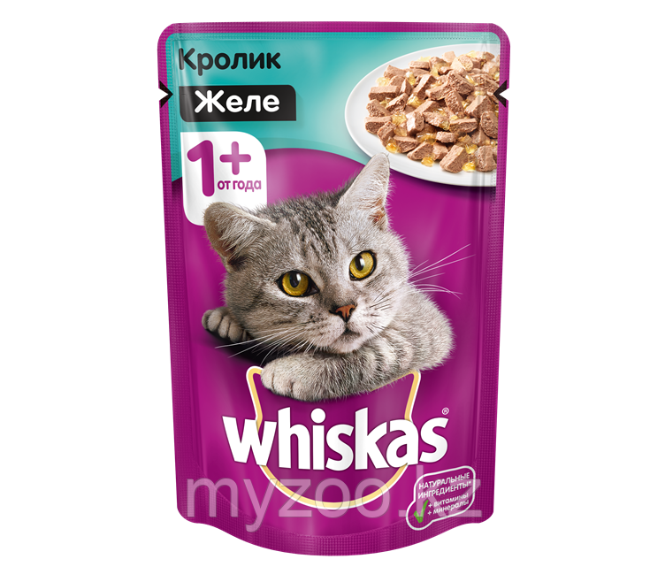 Вискас желе кролик 1*85 гр |Влажный корм для кошек Whiskas|