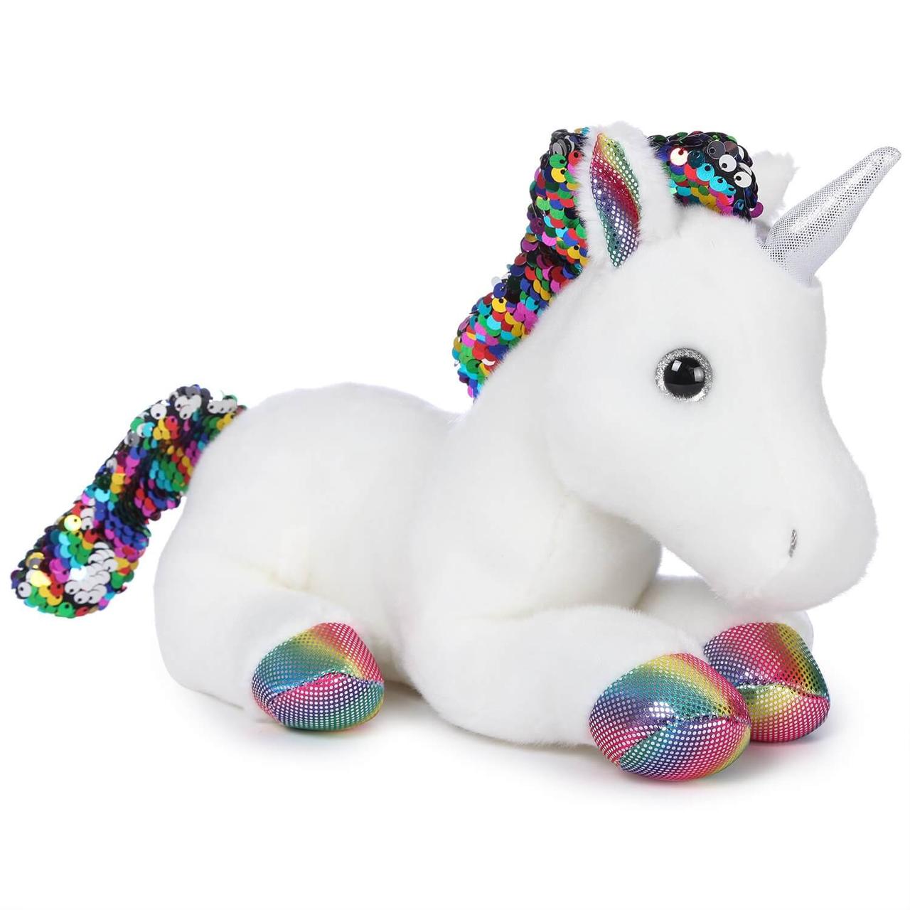 AURORA Игрушка мягкая Единорог разн. с пайетками 30 см