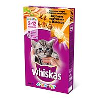 Сухой корм для котят Whiskas Вискас подушечки молодая индейка с морковью 350 гр
