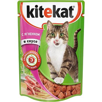 Влажный корм для взрослых кошек Китекат ягненок в соусе 1*85 гр