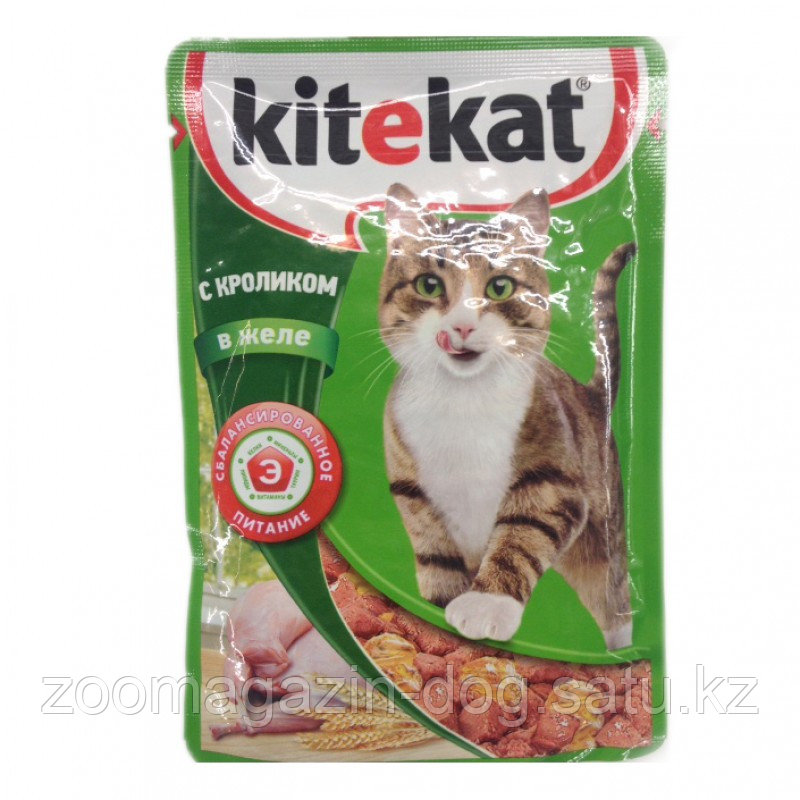 Kitekat для взрослых кошек пауч кролик в желе,1*85 гр