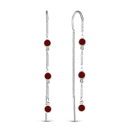 Серебряные серьги с фианитом Teosa 2000-3042-G-r