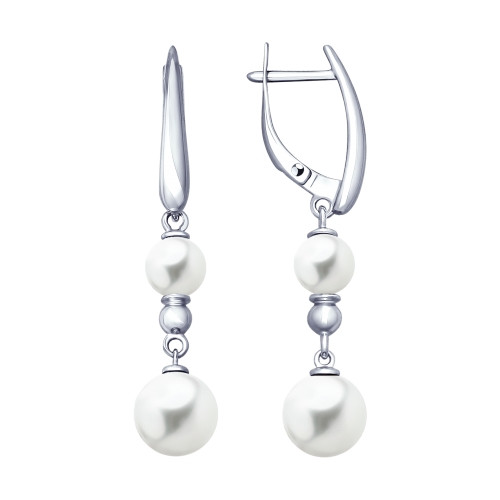 Серьги SOKOLOV , жемчуг swarovski синт. 94022947