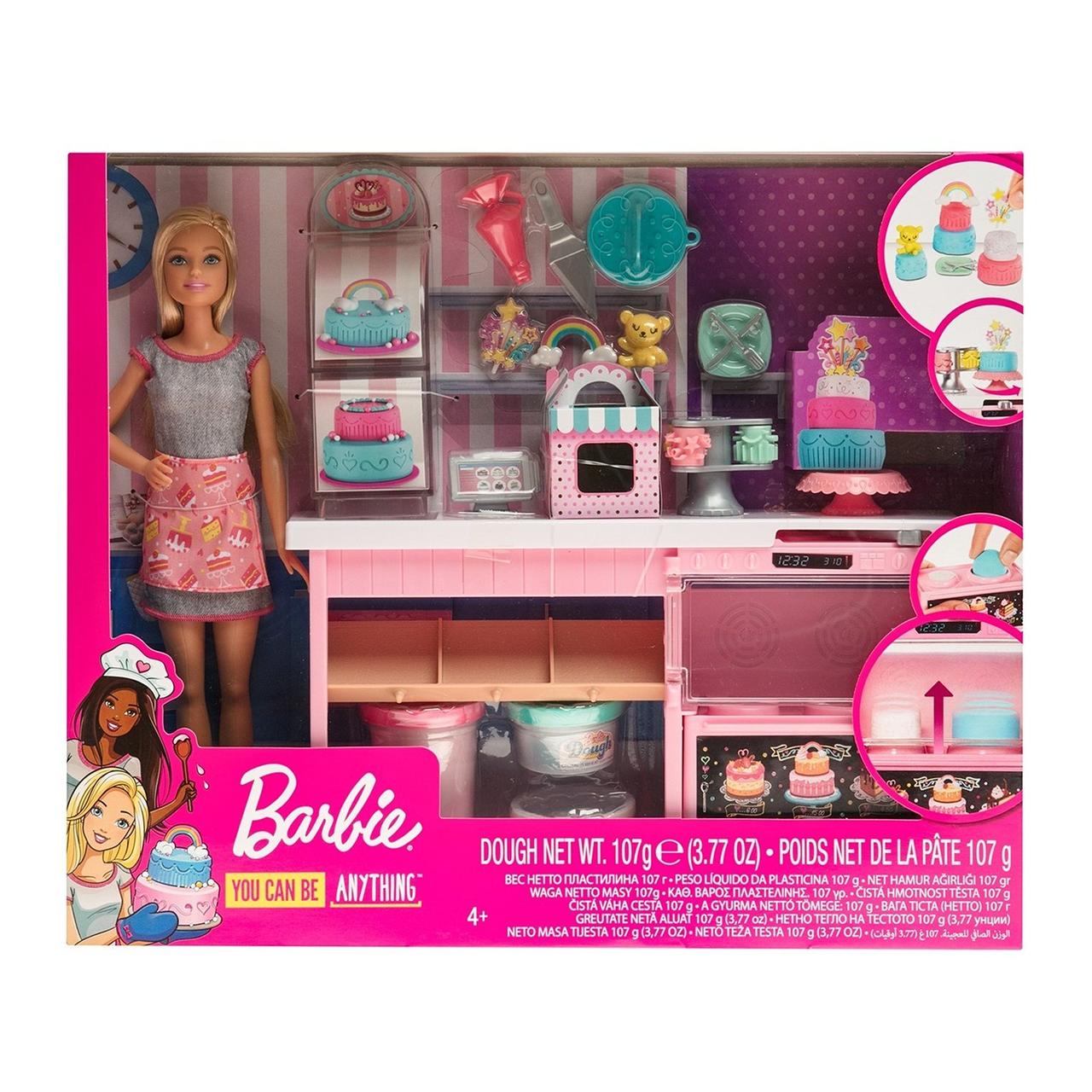 Barbie "Кем быть?" Игровой набор "Пекарня", с куклой Барби и тортом для декорирования