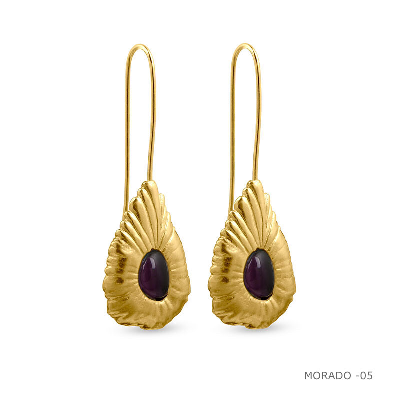 Серьги / Botanic ( ORO 650 - винный )