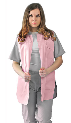 Костюм женский медицинский Октава розовый с серым, фото 2