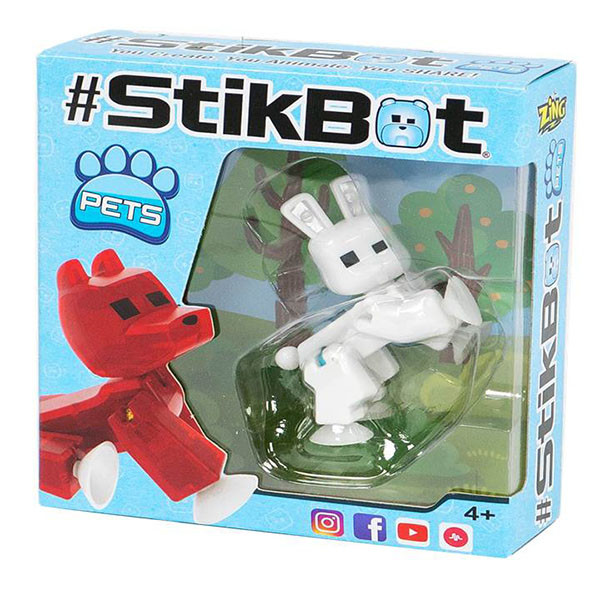 Игрушка Stikbot фигурка питомца, в асс-те 6 видов: заяц, петух, обез, лош, корова, панда