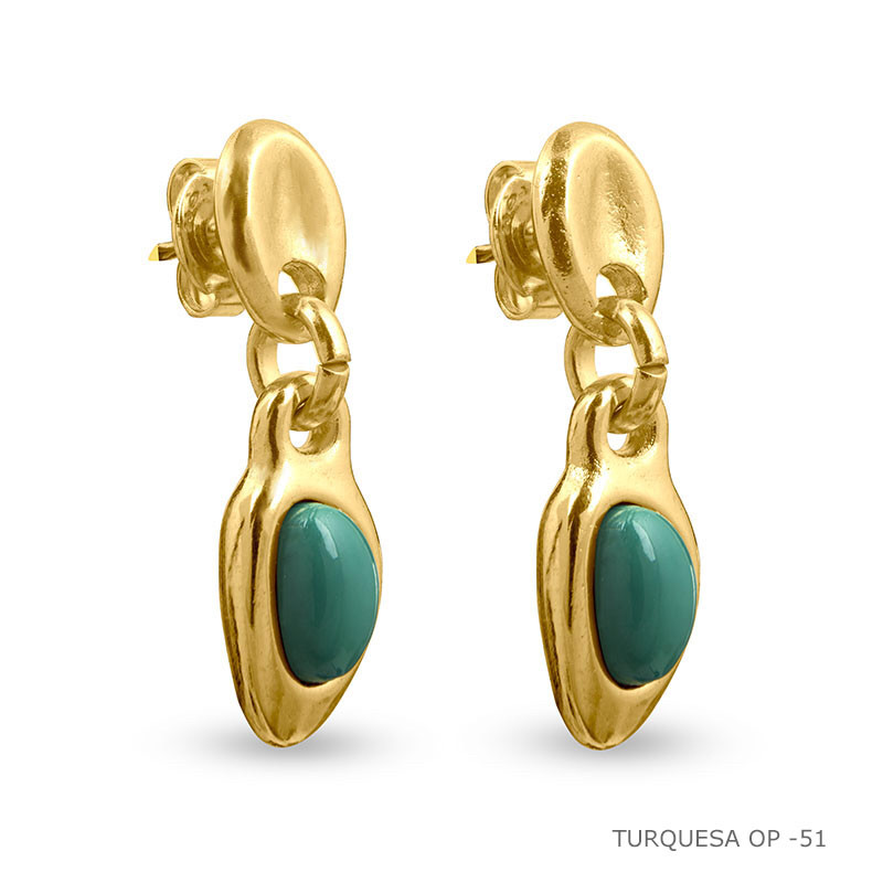 Серьги / Botanic ( ORO 656- зелёный 51)