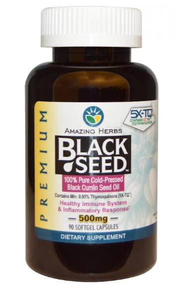 Amazing Herbs, Black Seed, 500 мг, 90 гелевых капсул