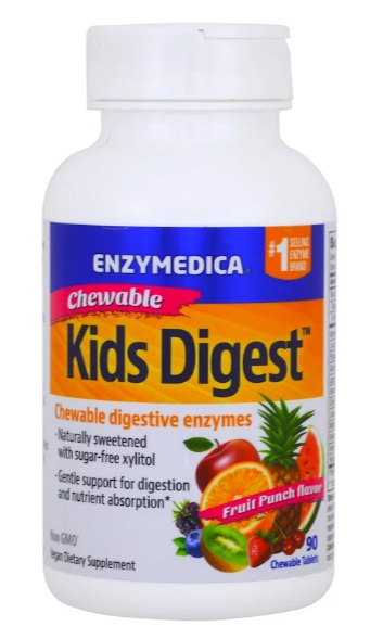 Enzymedica, Kids Digest, жевательные пищеварительные ферменты, фруктовый пунш, 90 жевательных таблеток - фото 1 - id-p70215331