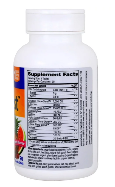 Enzymedica, Kids Digest, жевательные пищеварительные ферменты, фруктовый пунш, 90 жевательных таблеток - фото 3 - id-p70215331