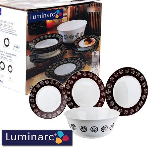 Сервиз столовый Luminarc Sirocco Brown G4135 [19, 46 предметов] (46 предметов) - фото 1 - id-p70216655