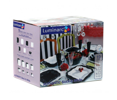 Сервиз столовый Luminarc Authentic Noir Et Blanc E6195 - фото 2 - id-p70216656