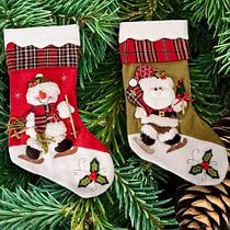 Рождественский носок для подарков c Дедом Морозом, светло-зеленый