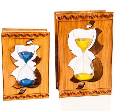 Часы песочные сувенирные в деревянной оправе [1/2,5 минуты] (Маленькие) - фото 1 - id-p70217511