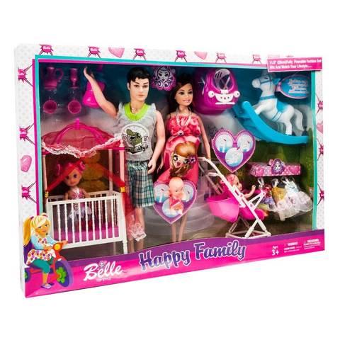 Кукольный набор BELLE «Счастливая семья» [5 кукол, 25 предметов] - фото 1 - id-p70217539