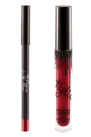 Жидкая матовая помада + карандаш KYLIE Lip Kit от Кайли Дженнер (Dirty Рeach) - фото 4 - id-p70217604