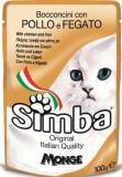 SIMBA POUCHES, Симба кусочки с курицей и печенью для кошек, пауч 100 гр