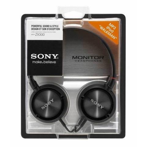 Стереонаушники мониторные SONY MDR-ZX300 (Черный)