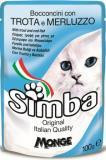 SIMBA POUCHES, Симба кусочки с форелью и треской для кошек, пауч 100 гр.