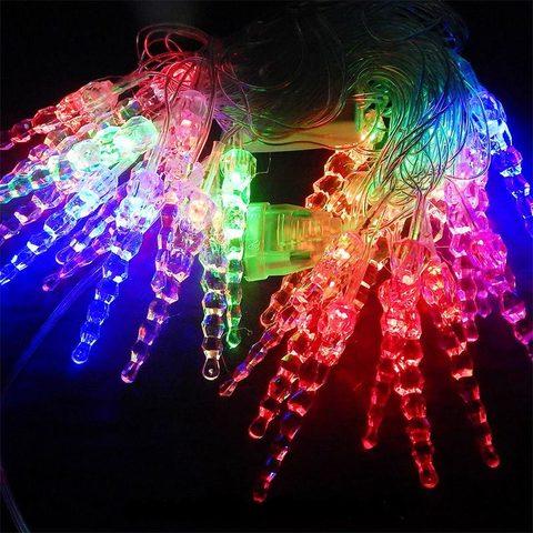 Электрогирлянда многоцветная RGB LED с плафонами, 4 метра (Сосулька)