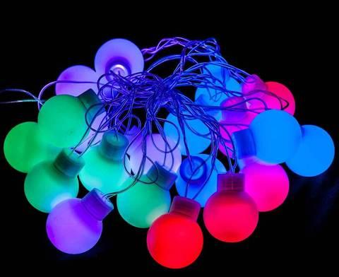 Светодиодная гирлянда LED с плафонами «Разноцветные шарики», 4 метра