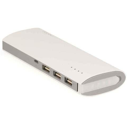 Аккумулятор портативный PRODA STAR TALK со встроенной лампой-фонариком [3 USB выхода; 12000mAh] (Белый) - фото 3 - id-p70218072