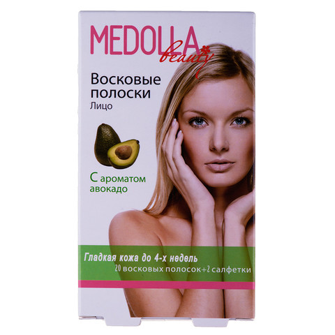 Восковые полоски для депиляции Medolla с ароматом авокадо (Лицо) - фото 1 - id-p70218119