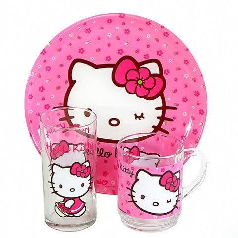 Набор детской посуды Luminarc Hello Kitty H5483 [3 предмета] - фото 1 - id-p70218351