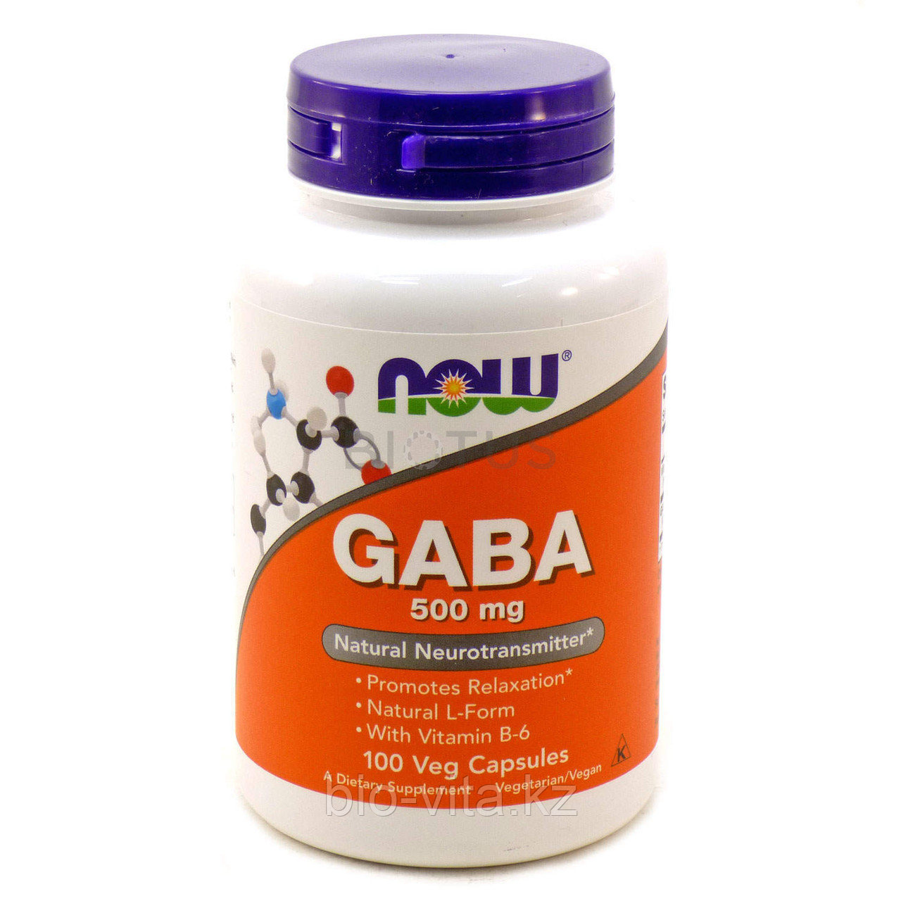 ГАМК, (GABA)500 мг Гамма-аминомасляная кислота. Аналог Гаммалона. 
100 капсул.   Now Foods.