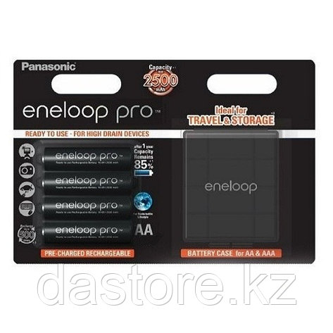 Panasonic Eneloop Pro AA 2450 4BP (BK-3HCDEC4BE) 2500 mAh Аккумулятор, 4 шт, блистер-кейс, AA, фото 2