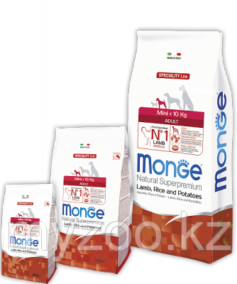 Monge Speciality Line Mini Adult Lamb, Монже сухой корм для собак мелких пород с бараниной, уп. 7,5кг.