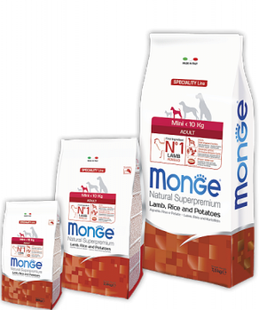 Monge Speciality Line Mini Adult Lamb, Монже сухой корм для собак мелких пород с ягненком,  7,5кг.