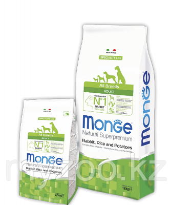 Monge Adult все породы кролик рис картофель 2,5кг