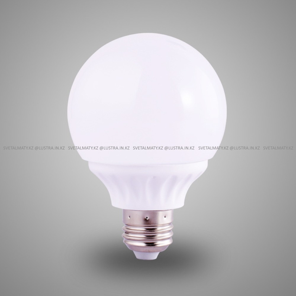Декоративная круглая лампочка пластиковая белая G80 E27 LED 7+7W Пластиковый корпус 3color шар