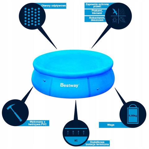 Тент Bestway 58032-58034 для круглого надувного бассейна [244, 366 см] (244 см) - фото 3 - id-p70220025
