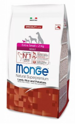 Monge EXTRA SMALL ADULT Lamb/Rice/Potatoes для собак миниатюрных пород ягненок/рис/картофель, 2.5 кг - фото 1 - id-p70225210