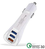 Зарядное устройство от прикуривателя Suhach с поддержкой Quick Charge 3.0 [3 USB порта] (Белый)