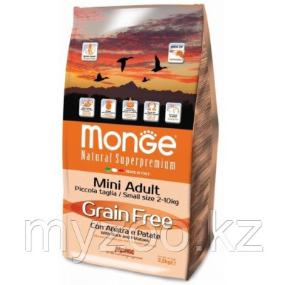 Monge Grain Free Mini Adult беззерновой утка картофель 2,5кг