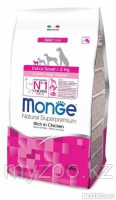 Monge Superpremium Dog Extra Small Puppy&Junior, Монже корм для щенков экстра мелких пород, уп. 800гр.