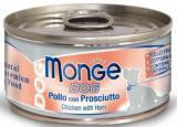 MONGE Dog cans 95 гр Иттерге арналған кесектер ветчина қосылған тауық еті