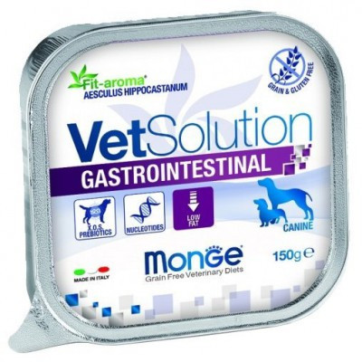 Monge Dog Vetsolution Gastrointestinal, Монже для собак с гастроэнтерологическими патологиями, ламистр 150гр.