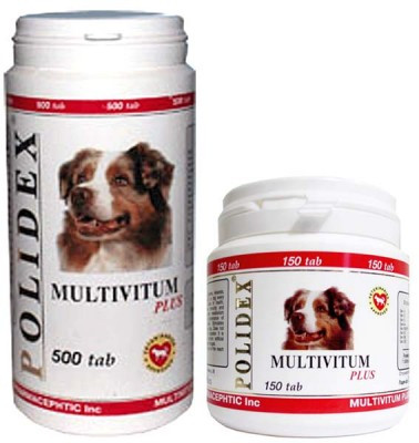 Polidex MULTIVITAMIN PLUS мультивитамины для собак, 150таб