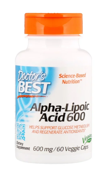 Doctor's Best, Альфа-липоевая кислота Best, 600 мг, 60 растительных капсул