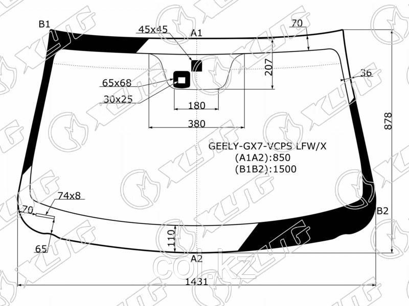 Стекло лобовое +дд в клей GEELY EMGRAND X7 12- - фото 1 - id-p58310787