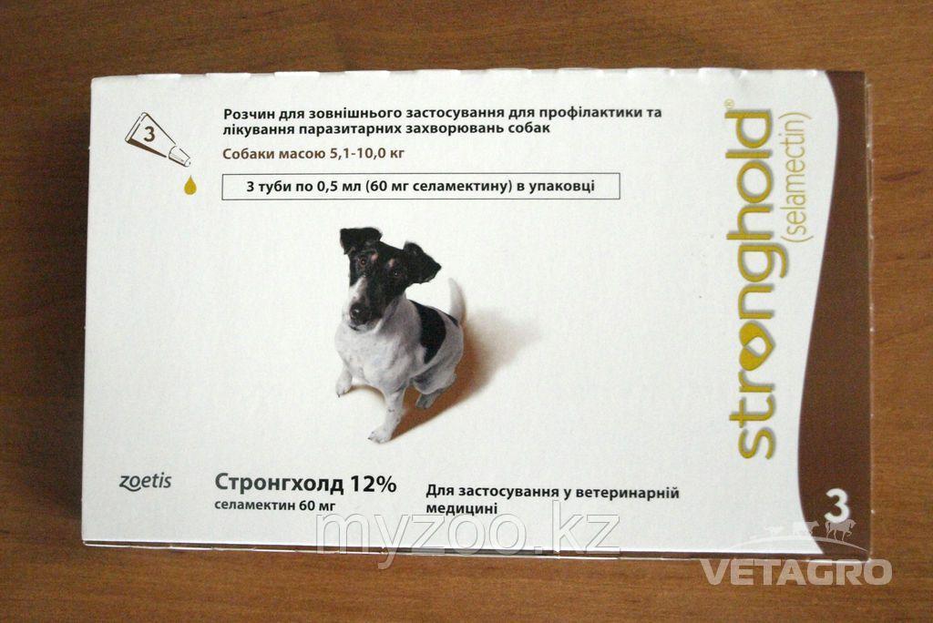 Stronghold-60, Стронгхолд капли от блох и глистов для собак (от 5 кг до 10 кг) 1пипетка