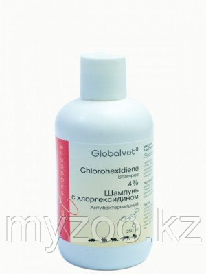Globalvet Chlorohexidiene shampoo, Глобалвет антибактериальный шампунь с хлоргексидином, фл. 250 мл.