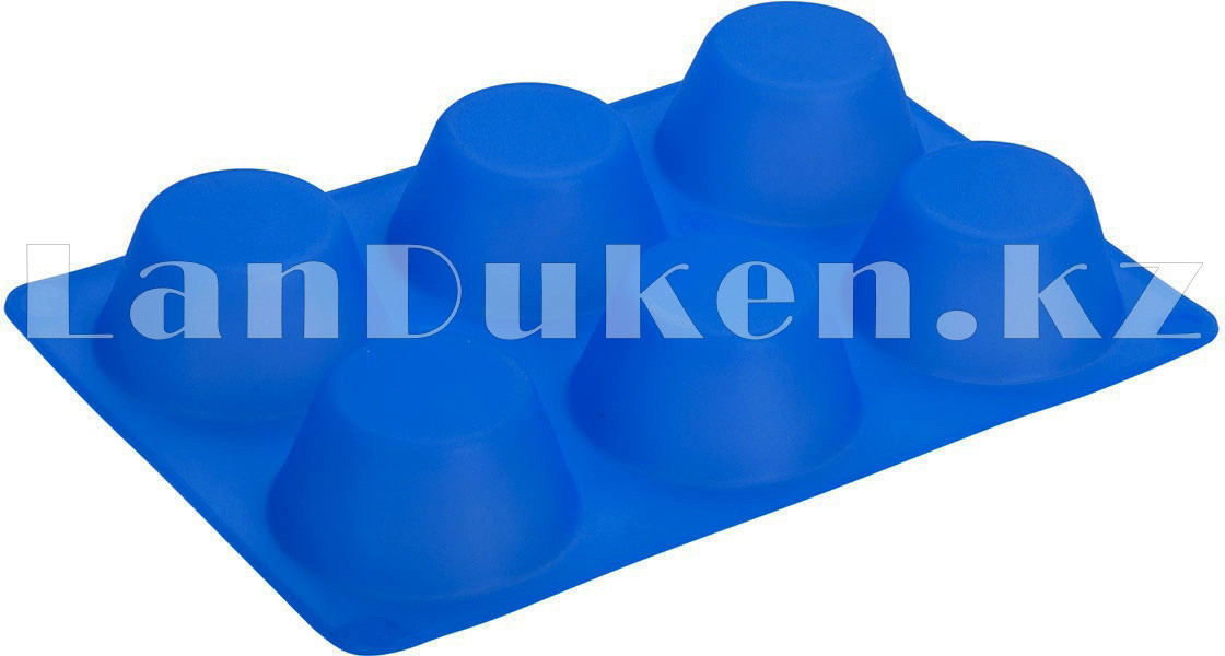 Силиконовая форма для выпечки 6 ячеек (голубая) - фото 4 - id-p70287104